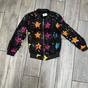 Lola + the Boys sequin bomber